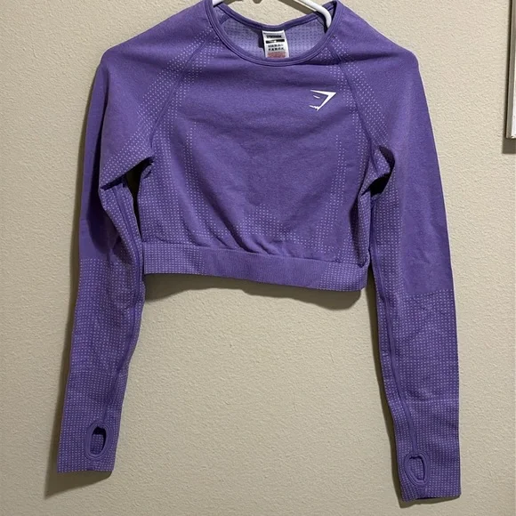 Gymshark Vital Seamless 2.0 Long Sleeve Crop Top Size Medium - Picture 3 of 10